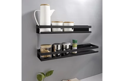 Koupelnová polička - černá - 50 cm