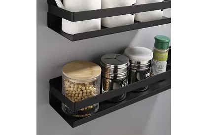 Koupelnová polička - černá - 50 cm