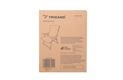 Skládací kempingová čalouněná židle 59x70x91 cm - černá