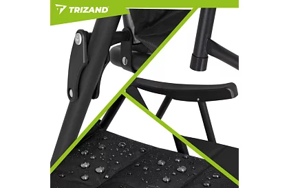 Skládací kempingová čalouněná židle 59x70x91 cm - černá