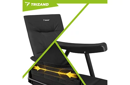 Skládací kempingová čalouněná židle 59x70x91 cm - černá