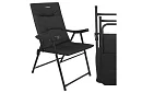 Skládací kempingová čalouněná židle 59x70x91 cm - černá