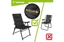 Skládací kempingová čalouněná židle 59x70x91 cm - černá
