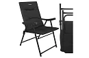 Skládací kempingová čalouněná židle 59x70x91 cm - černá