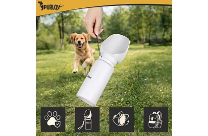 Skládací láhev s miskou - cestovní láhev na vodu 550 ml