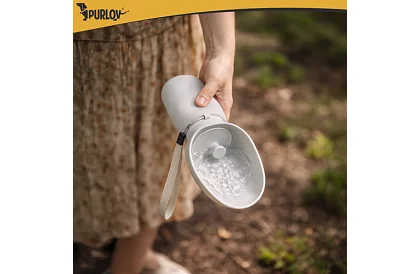 Skládací láhev s miskou - cestovní láhev na vodu 550 ml