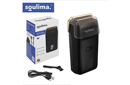 Holicí strojek na vousy s LED displejem - USB-C, 2 planžety, 2 břity, pouzdro