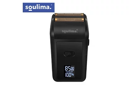 Holicí strojek na vousy s LED displejem - USB-C, 2 planžety, 2 břity, pouzdro