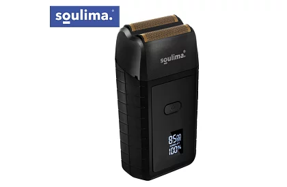 Holicí strojek na vousy s LED displejem - USB-C, 2 planžety, 2 břity, pouzdro