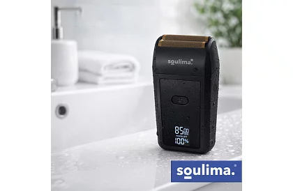 Holicí strojek na vousy s LED displejem - USB-C, 2 planžety, 2 břity, pouzdro