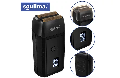 Holicí strojek na vousy s LED displejem - USB-C, 2 planžety, 2 břity, pouzdro