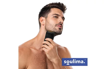 Holicí strojek na vousy s LED displejem - USB-C, 2 planžety, 2 břity, pouzdro