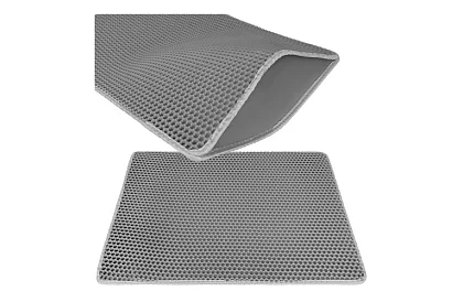 Podložka před kočičí toaletu zadržující nečistoty 75 x 55 cm - šedá