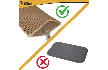 Podložka před kočičí toaletu zadržující nečistoty 75 x 55 cm – béžová