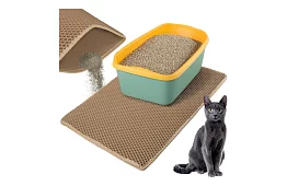 Podložka před kočičí toaletu zadržující nečistoty 75 x 55 cm – béžová