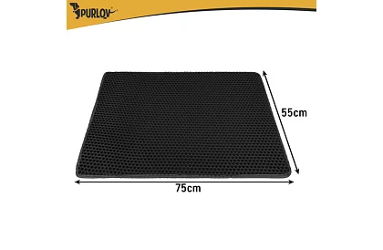 Podložka před kočičí toaletu zadržující nečistoty 75 x 55 cm - černá