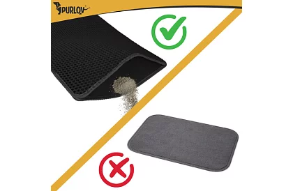 Podložka před kočičí toaletu zadržující nečistoty 75 x 55 cm - černá