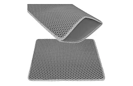 Podložka před kočičí toaletu zadržující nečistoty 60 x 45 cm – šedá