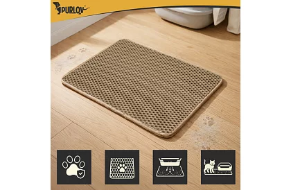 Podložka před kočičí toaletu zadržující nečistoty 60 x 45 cm – béžová