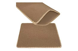 Podložka před kočičí toaletu zadržující nečistoty 60 x 45 cm – béžová