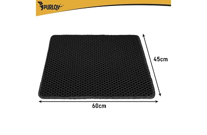 Podložka před kočičí toaletu zadržující nečistoty 60 x 45 cm – černá