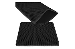 Podložka před kočičí toaletu zadržující nečistoty 60 x 45 cm – černá