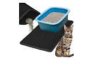 Podložka před kočičí toaletu zadržující nečistoty 60 x 45 cm – černá
