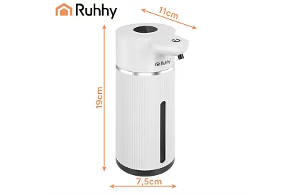 Bezdotykový automatický LCD dávkovač mýdla 420 ml - bílý