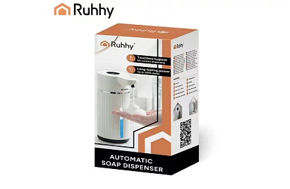 Bezdotykový automatický LCD dávkovač mýdla 420 ml - bílý