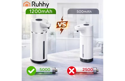 Bezdotykový automatický LCD dávkovač mýdla 420 ml - bílý