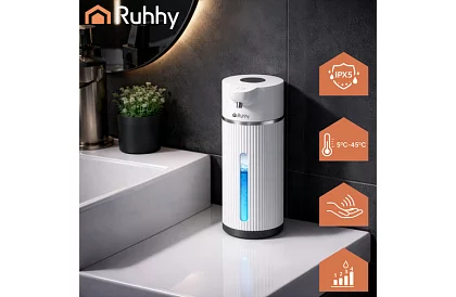 Bezdotykový automatický LCD dávkovač mýdla 420 ml - bílý