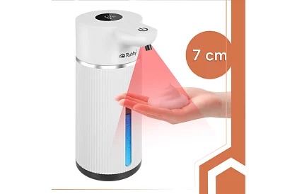 Bezdotykový automatický LCD dávkovač mýdla 420 ml - bílý
