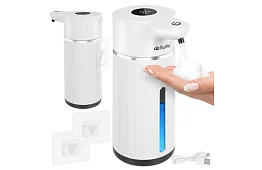 Bezdotykový automatický LCD dávkovač mýdla 420 ml - bílý