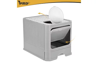 Uzavřená kočičí toaleta 50×36×38 cm se zásuvkou a lopatkou