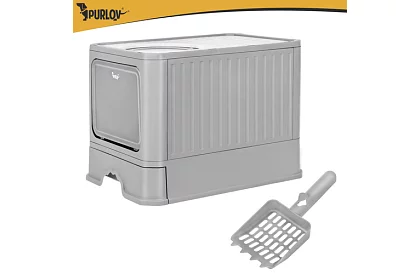 Uzavřená kočičí toaleta 50×36×38 cm se zásuvkou a lopatkou