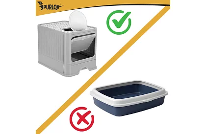 Uzavřená kočičí toaleta 50×36×38 cm se zásuvkou a lopatkou