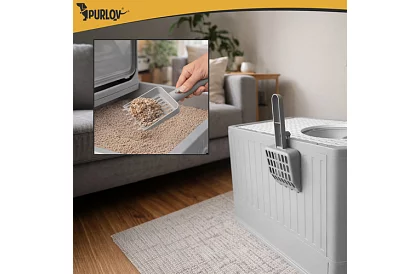 Uzavřená kočičí toaleta 50×36×38 cm se zásuvkou a lopatkou