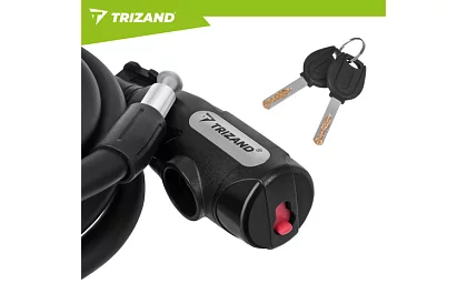 Ocelový zámek na kolo 150 cm, 12 mm silné lano