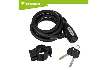 Ocelový zámek na kolo 150 cm, 12 mm silné lano