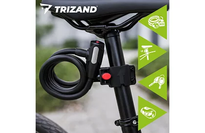 Ocelový zámek na kolo 150 cm, 12 mm silné lano