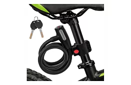 Ocelový zámek na kolo 150 cm, 12 mm silné lano