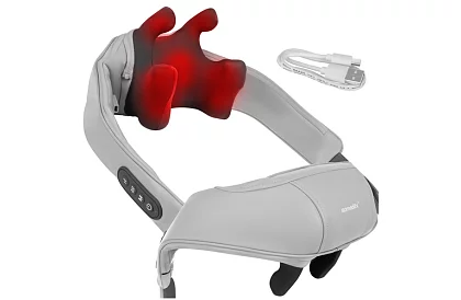 Bezdrátový masážní přístroj na krk s vyhříváním - Shiatsu 22,2 W