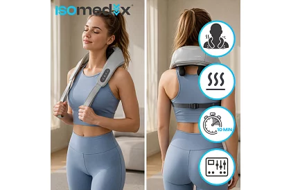 Bezdrátový masážní přístroj na krk s vyhříváním - Shiatsu 22,2 W