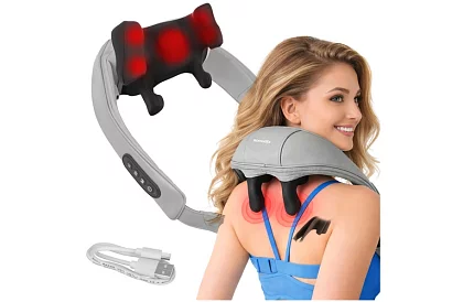 Bezdrátový masážní přístroj na krk s vyhříváním - Shiatsu 22,2 W