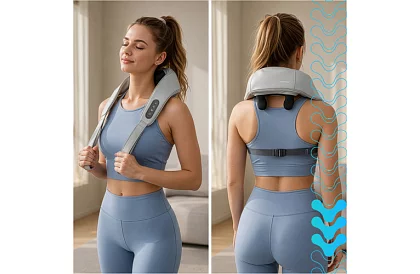 Bezdrátový masážní přístroj na krk s vyhříváním - Shiatsu 22,2 W