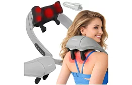 Bezdrátový masážní přístroj na krk s vyhříváním - Shiatsu 22,2 W