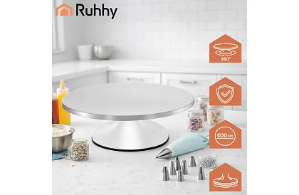 Otočný kovový stojan  - talíř na dorty 30 cm