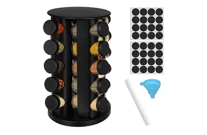 Otočný stojan na kořenky + Sada 20 dóz na koření