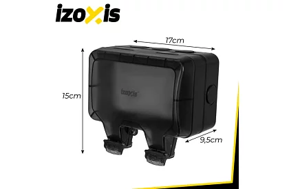 Vodotěsná venkovní dvojitá zásuvka s klapkou - IP66, 230V, 16A