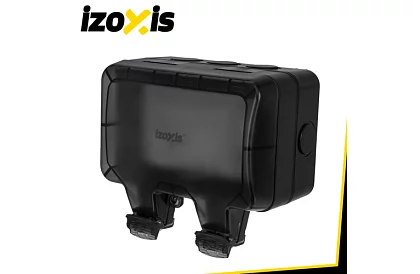 Vodotěsná venkovní dvojitá zásuvka s klapkou - IP66, 230V, 16A